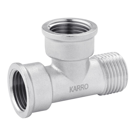 Трійники латунні Трійник Karro 1/2" ВВЗ нікельований KR-3213