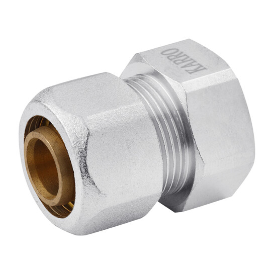 Муфти обтискні Муфта металопластикова Karro 20х3/4" РВ нікельована KR-0523