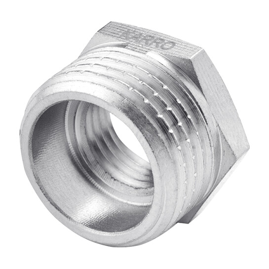 Футорки латунні Футорка Karro 3/4"х1/2" ЗВ нікельована KR-3115