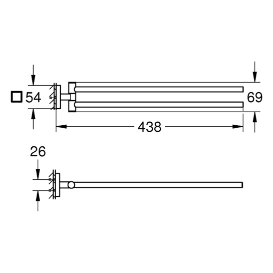 Додаткове фото - Тримач для рушників Grohe QuickFix Start Cube 409762430