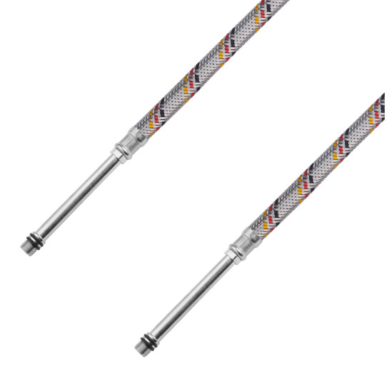 Додаткове фото - Гнучка підводка для підключення змішувача Kroner KRP 1/2"хМ10 ВЗ 50 см в обплетенні з нержавіючої сталі (пара)