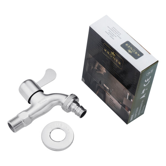 Додаткове фото - Кран для поливу Kroner KRP Edelstahl Klassisch - ESG099 1/2'' ЗР