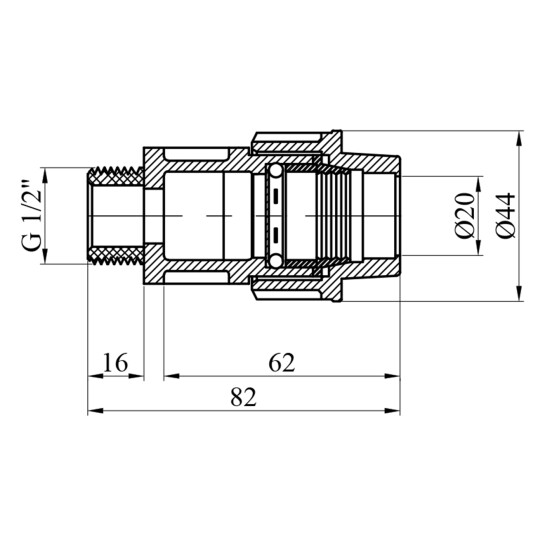 Додаткове фото - Муфта ПЕ SantehPlast 20x1/2" РЗ