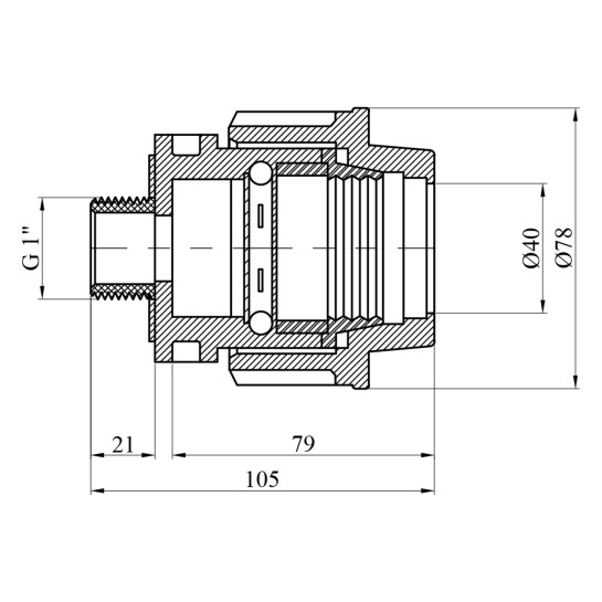 Додаткове фото - Муфта ПЕ SantehPlast 40x1" РЗ