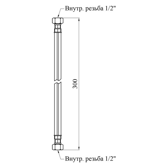 Додаткове фото - Шланг газовий Nikiforov 1/2" ВВ 30 см з металевими гайками ПВХ білий