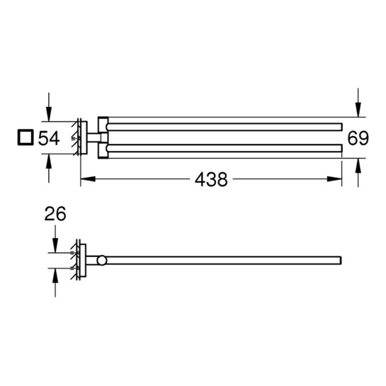 Додаткове фото - Тримач для рушників Grohe QuickFix Start Cube 40976000