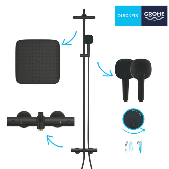 Додаткове фото - Душова система термостатична Grohe QuickFix Vitalio Comfort System 250 269842431 