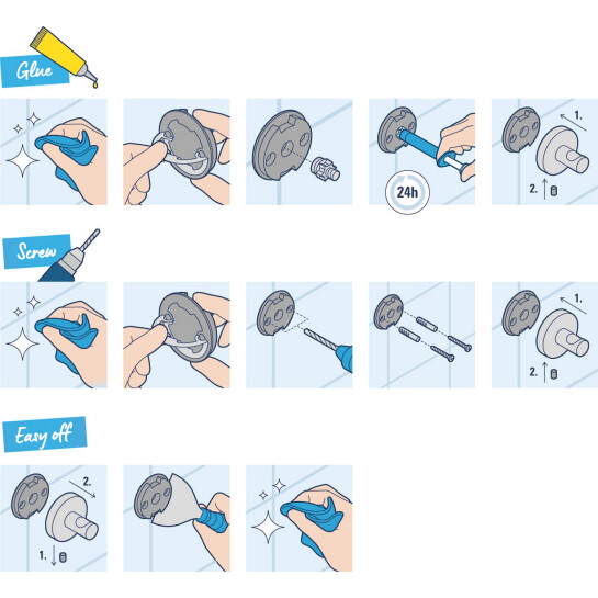 Додаткове фото - Набір аксесуарів для ванної кімнати Grohe QuickFix Start Cube 4 в 1 411152430