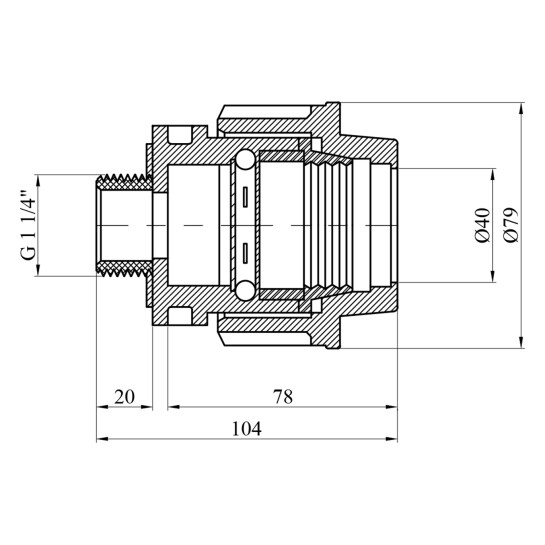 Додаткове фото - Муфта ПЕ SantehPlast 40x1 1/4" РЗ
