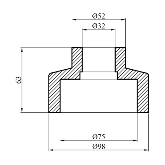 Додаткове фото - Муфта редукційна PPR GrandiTherm 75х32 мм