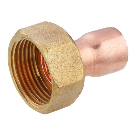 Додаткове фото - Муфта мідна з накидною гайкою Karro Ду18x1/2"