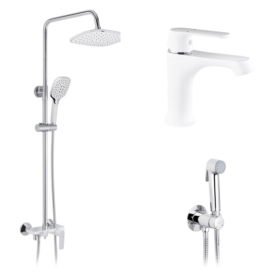 Головне фото - Набор 3 в 1 душова система Kroner Armada-W063 + змішувач Armada-W010 + змішувач Bidet-C082