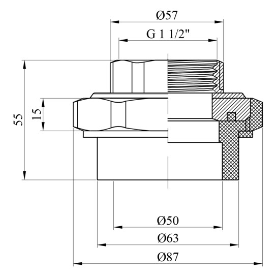 Додаткове фото - Американка PPR Rozma 50х1 1/2" РВ