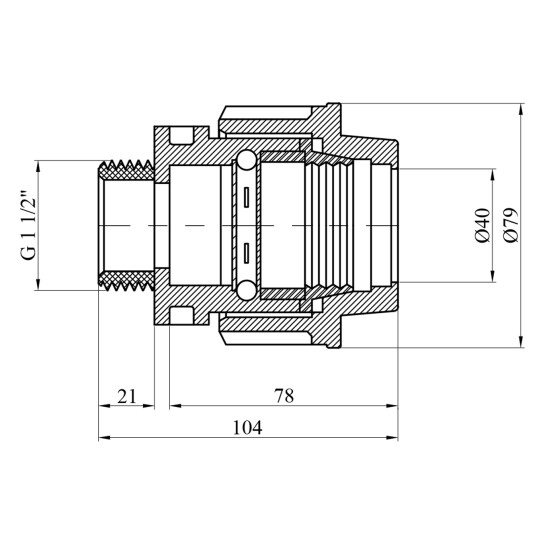 Додаткове фото - Муфта ПЕ SantehPlast 40x1 1/2" РЗ