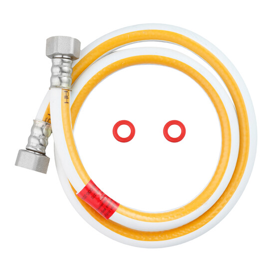 Головне фото - Шланг газовий Nikiforov 1/2" ВВ 120 см з металевими гайками ПВХ білий