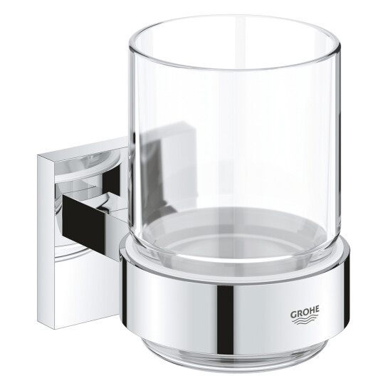 Стакани Склянка з тримачем для ванної кімнати Grohe QuickFix Start Cube 41097000