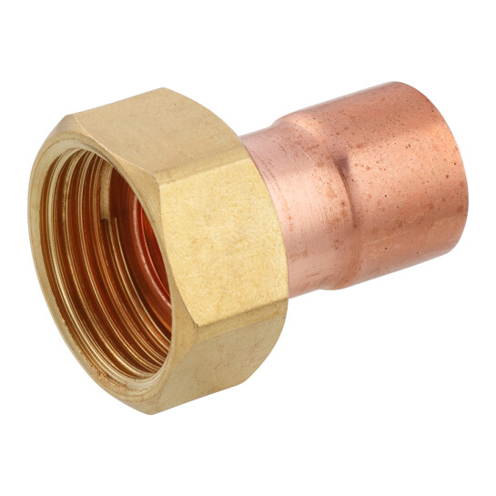 Додаткове фото - Муфта мідна з накидною гайкою Karro Ду18x3/4"