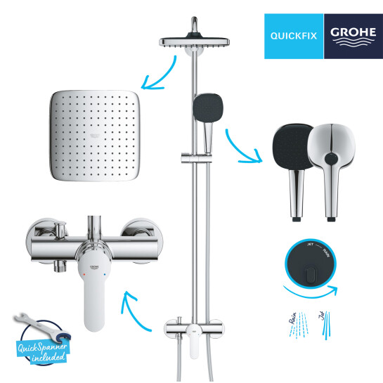 Додаткове фото - Душова система Grohe QuickFix Vitalio Comfort System 250 26985001