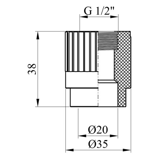 Додаткове фото - Муфта PPR GrandiTherm 20х1/2" РВ