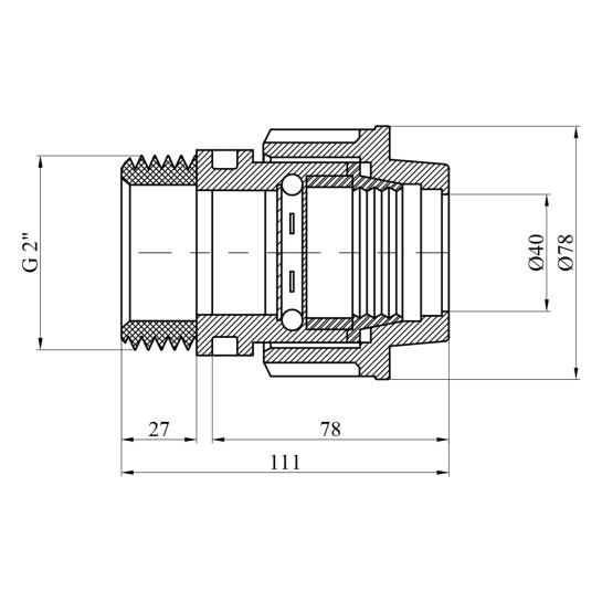 Додаткове фото - Муфта ПЕ SantehPlast 40x2" РЗ