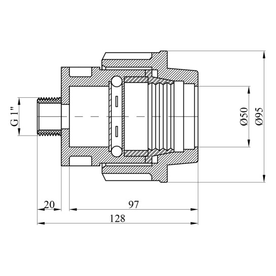 Додаткове фото - Муфта ПЕ SantehPlast 50x1" РЗ