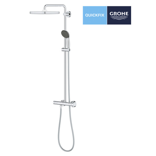 Додаткове фото - Душова система термостатична Grohe QuickFix Vitalio Start System 250 Cube 26697000
