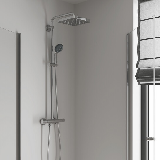 Додаткове фото - Душова система термостатична Grohe QuickFix Vitalio Start System 250 Cube 26697000