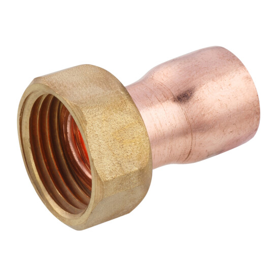 Додаткове фото - Муфта мідна з накидною гайкою Karro Ду15x1/2"