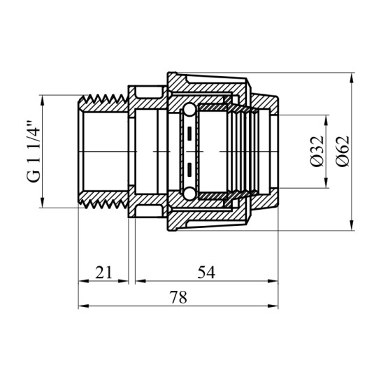 Додаткове фото - Муфта ПЕ SPT 32х1 1/4" РЗ