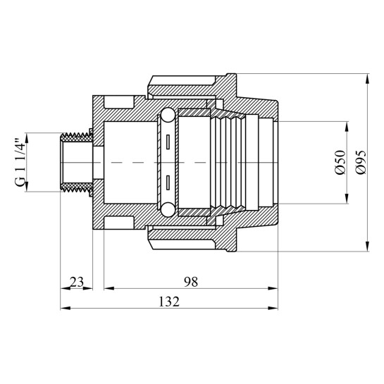 Додаткове фото - Муфта ПЕ SantehPlast 50x1 1/4" РЗ