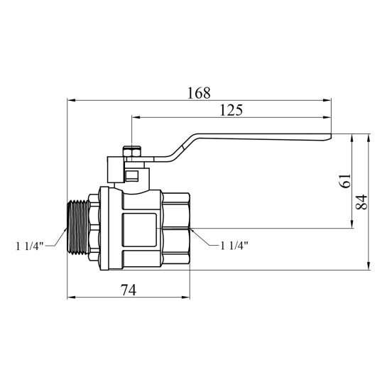 Додаткове фото - Кран кульовий Valves 1 1/4'' ВЗ PN30 синя ручка