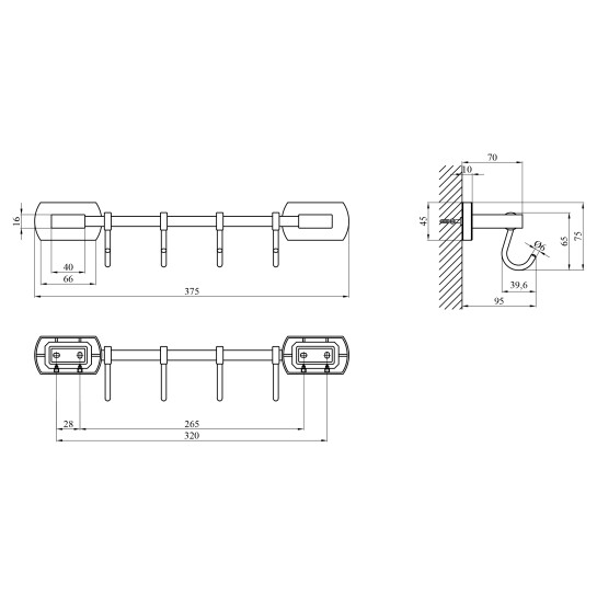 Додаткове фото - Тримач для рушників Kroner KRM Graz - GRP95618-4