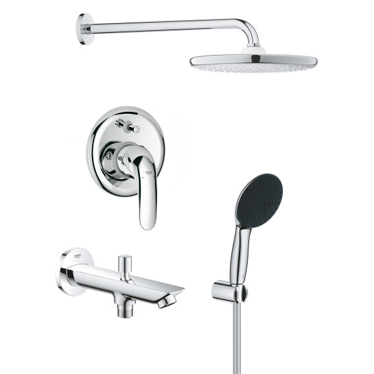 Душові системи Душова система Grohe Vitalio Start 250 з виливом для ванни та змішувачем Euroeco UA32747R3