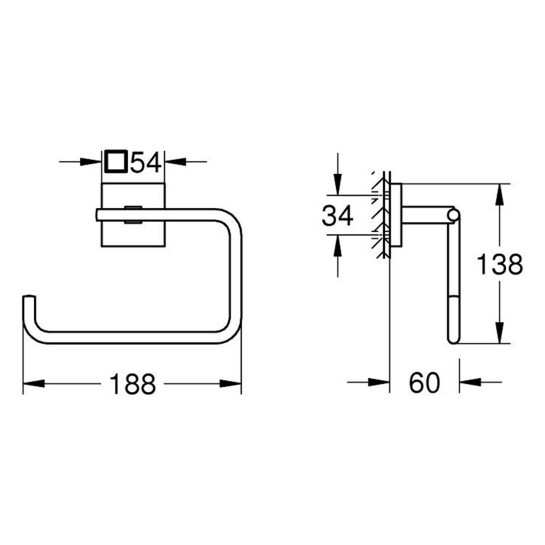 Додаткове фото - Тримач для рушників Grohe QuickFix Start Cube 40975000