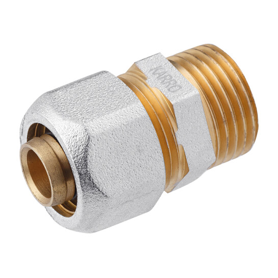 Муфти обтискні Муфта металопластикова Karro 16х1/2" РЗ нікельована KR-0510