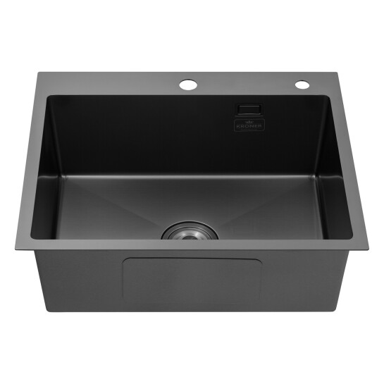 Додаткове фото - Кухонна мийка Kroner KRP Schwarze - 6050HM PVD (3.0/1.0 мм)