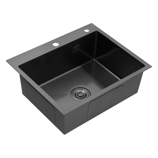 Додаткове фото - Кухонна мийка Kroner KRP Schwarze - 6050HM PVD (3.0/1.0 мм)