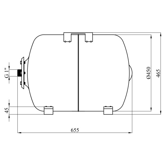 Додаткове фото - Гідроакумулятор горизонтальний Forwater 100 л