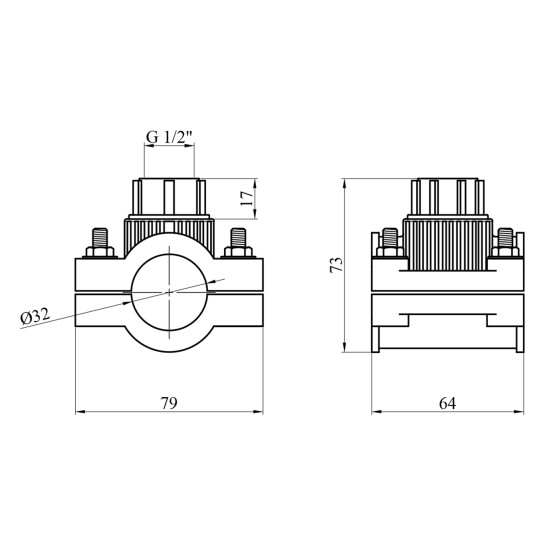 Додаткове фото - Сідлова врізка ПЕ SantehPlast 32х1/2"