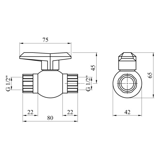 Додаткове фото - Кран ПЕ SantehPlast 1/2" ВВ