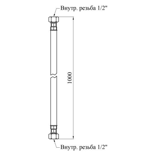 Додаткове фото - Шланг газовий Nikiforov 1/2" ВВ 100 см гумовий чорний з металевими гайками