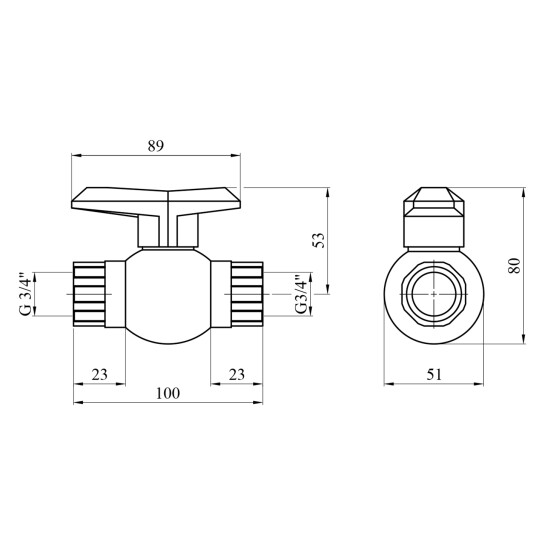 Додаткове фото - Кран ПЕ SantehPlast 3/4" ВВ