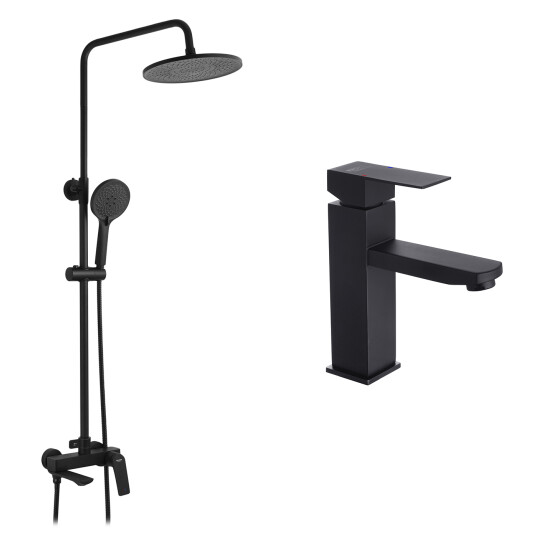 Головне фото - Набор 2 в 1 душова система Kroner Graz-SCH063 + змішувач Edelstahl Kubus-SCH010