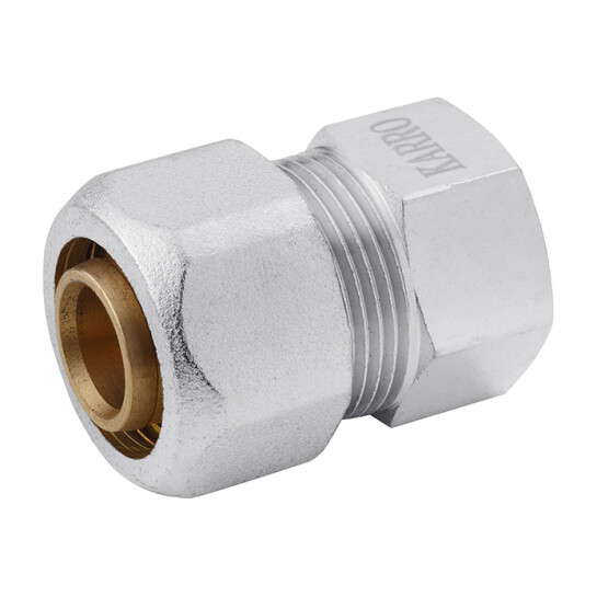 Муфти обтискні Муфта металопластикова Karro 16х1/2" РВ нікельована KR-0520