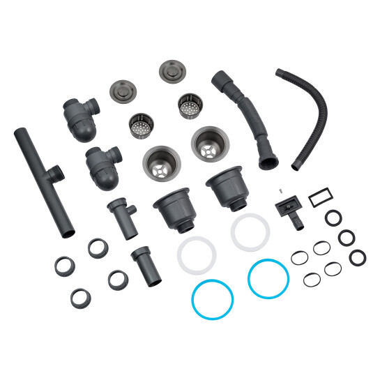 Додаткове фото - Кухонна мийка Kroner KRP Schwarze - 7843ZHM PVD (3.0/1.0 мм)