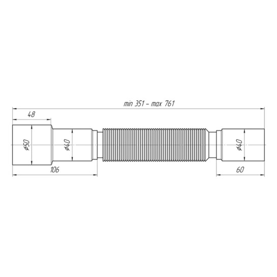 Додаткове фото - Гофра ANIplast 40х40/50 мм 400-800 мм K406