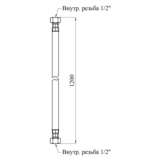 Додаткове фото - Шланг газовий Nikiforov 1/2" ВВ 120 см гумовий чорний з металевими гайками