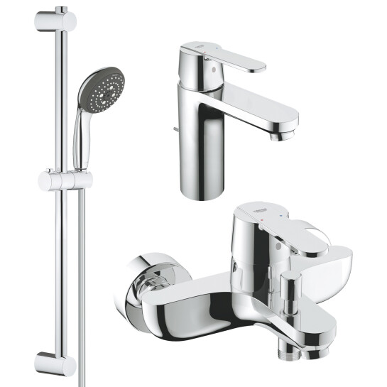 Набори змішувачів Набір змішувачів 3 в 1 для ванної кімнати Grohe QuickFix Get M-Size UA202701MQ