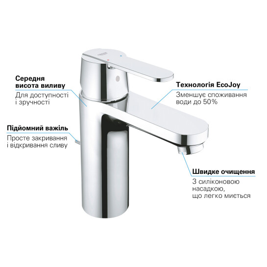 Додаткове фото - Набір змішувачів 3 в 1 для ванної кімнати Grohe QuickFix Get M-Size UA202701MQ