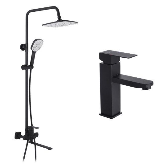 Набори змішувачів Набор 2 в 1 душова система Kroner Armada-SCH067 + змішувач Kubus-SCH010